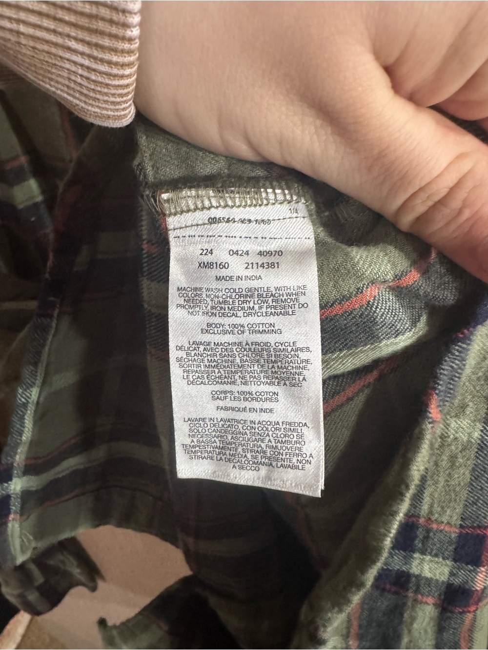 Columbia Green Plaid Flannel Shirt with Subtle Red Accents Size XL - Picture 5 of 5